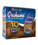 M.Y. San Grahams Chocolate Crackers Cookies Filipino Crispy Snack (10 Single Packs) 250g HALAL - Buy Online on GoSupps.com