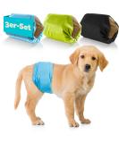 Dog is K nig Male Dog Diapers - Washable Comfort for Incontinence | Eco-Friendly Easy to Clean XS (23-32cm) - 3 Pack in Black Blue Green - Buy Online on GoSupps.com