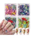 4Box 3D Dried Flowers Nail Art Stickers Natural Floral Decals for DIY Manicure | Colorful Tiny Petals & Crafts for Women - Buy Online on GoSupps.com