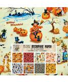 Vintage Halloween Decoupage Paper Pack - 24 Sheets, 6x6 inches - FLONZ Vintage Styled Paper for Crafts and Scrapbooking - Buy Online on GoSupps.com