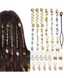 27Pcs Natural Colored Crystal Hair Jewelry for Braids - Metal Charms and Spirals for Women and Girls Hairstyles - Buy Online on GoSupps.com