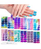 WOKOTO 12 Sheets Colorful Gradient Nail Polish Stickers | Macaron Colors False Nail Design Wraps for Women & Girls | Easy Stick-On Nail Art KIT1 - Buy Online on GoSupps.com