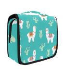 Hanging Travel Toiletry Bag Kit | Green Llama Alpaca And Cactus Organizer for Men Women - Buy Online on GoSupps.com