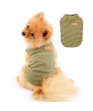 Paidful British Little Dog Shirt - Soft Cotton Striped Vest for Chihuahuas Yorkies & Puppies | Summer Tank Top S Size (20cm Back Length 32cm Bust) - Yellow - Buy Online on GoSupps.com