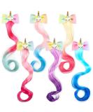 Willbond Unicorn Wig Hair Clips Bows for Girls - 6 Colors, Braided Extension, Princess Costume Accessory - Buy Online on GoSupps.com