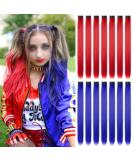 16Pcs Colored Clip in Hair Extensions 22- Dark Blue+Red - Synthetic Hair - Party Hair Decor - Buy Online on GoSupps.com
