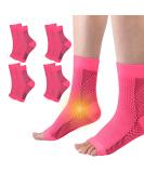 Neuropathy & Plantar Fasciitis Compression Socks - Pink, 4 Pairs, Sizes 2-4.5 - Buy Online on GoSupps.com