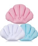Inflatable Bath Pillow Set - Terry Cloth Covered Spa Pillow for Neck Support in Bathtub and Hot Tub - 3 Pieces (Pink, Green, White) - Buy Online on GoSupps.com