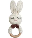 Organic Crochet Teether Rattle - Forest Friends Handmade Amigurumi Bunny Deer Fox on Wooden Ring - Natural Baby Toys - Buy Online on GoSupps.com