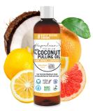 Coconut Oil Pulling Mouthwash - 100% Pure Non-GMO Ayurvedic Teeth & Gum Care with Refreshing Lemon Orange & Grapefruit Essential Oils - Buy Online on GoSupps.com