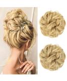 JJStar 2-Piece Hair Part with Rubber Band | Dutt Hair Tie & Extensions for Messy Bun & Ponytail - Natural Blonde for Women & Girls - Buy Online on GoSupps.com
