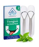 Stainless Steel Tongue Scraper for Adults - 2 Pack with Travel Cases | Fresh Breath & Easy Oral Hygiene - Buy Online on GoSupps.com