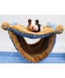 Dnoifne Fleece Winter Warm Rat Hammock Double Layer Hanging Birds Nest Bed with Warm Fleece Bird Cage Stand Perch Hideaway Cave Bed Tent Sleep Bed Cage Accessories for Rat Guinea Pig Chinchilla Blue - Buy Online on GoSupps.com