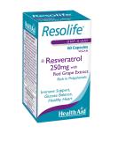 HealthAid Resolife Resveratrol 250mg - 60 Vegan Capsules | Powerful Antioxidant Support - Buy Online on GoSupps.com