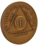 3 Year Bronze AA Sobriety Medallion - Anniversary Recovery Coin Chip - Buy Online on GoSupps.com