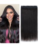 Buy Real Hair Clip-In Extensions | Thick 1PC 5 Clips | Soft & Smooth 7A Human Hair | Natural Black 35cm - 75g - Buy Online on GoSupps.com