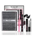 PRO DIY Lash Extension Kit 300 Pcs Lash Clusters D Curl Mix Eyelash Clusters Individual Lashes Kit Lash Bond And Seal Lash Remover Eyelash Brush Lash Tweezer Self Apply At Home(30D+40D-9-16mix Kit) 9-16 mix 30D+40D-D Kit - Buy Online on GoSupps.com