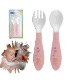 Pepa Pig Baby Spoon Fork Set - BPA Free, Reusable, 12.5cm | Baby Weaning & Training Kids Tableware | Pink, 2pcs - Ideal for Girls 6+ Months - Buy Online on GoSupps.com