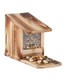Relaxdays Squirrel Feeder House Feeding Station Box Standing Wooden HWD: 17.5 x 12 x 25 cm Flamed - Buy Online on GoSupps.com