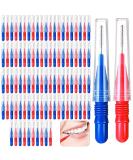 Buy 100 Piece Acrasse Interdental Brushes - Dental Hygiene Tools in Red & Blue for Optimal Tooth Cleaning - Buy Online on GoSupps.com