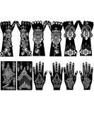 QSTOHENA 12 Sheets Large Henna Tattoo Stencils Kit - Reusable Self Adhesive Templates for Hand, Body Paint - Indian Arabian Designs for Women and Girls - Buy Online on GoSupps.com