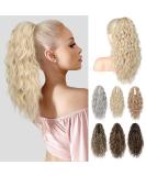 Brikabia Ponytail Extension | Long Wavy Curly Clip-In Hair Extension for Women | 40cm Cool Blonde Ponytail - Buy Online on GoSupps.com