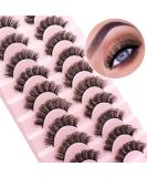 False Eyelashes Natural Mink Faux Russian Strip Lashes D03 - 10 Pairs | Fluffy Volume Fake Eyelash Extension | D Curl - Buy Online on GoSupps.com