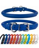 Collardirect Round Leather Dog Collar - Handmade Softly Padded Adjustable for All Sizes - Available in Black Pink Red Purple Blue Navy - Perfect for Dogs & Cats (18-20 cm) - Buy Online on GoSupps.com