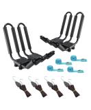 2 Pairs Heavy Duty Kayak Rack with Ratchet Tie - Easy Mount on Car Roof Top Crossbar for Kayak Canoe Boat Surf Ski - J-Bar Rack - Buy Online on GoSupps.com