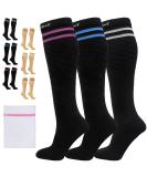 360 RELIEF - Flight Compression Socks Supports | Blood Circulation Travel Work XXL White+Blue+Pink - Buy Online on GoSupps.com