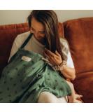 Nursing Cover for Breastfeeding & Pumping | Multi-Use Car Seat Stroller Cover | Organic Muslin Cotton | Breathable & Soft | TISU (Dusty Green Rainbow) - Buy Online on GoSupps.com