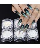 GZSYY Glitter Powder for Nails - 6PCS Laser Holographic Nail Art Sequins | White Nail Glitter for Stunning Manicures - Buy Online on GoSupps.com