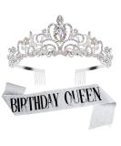 Tiara for Women Birthday Tiara for Women AB Rhinestone Happy Birthday Queen Tiara for Women Birthday Crown for Girls Tiaras Birthday Queen Crowns with Birthday Girl Sash Silver Crowns for Women Birthday Tiara 05 - Buy Online on GoSupps.com