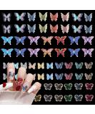 100Pcs 3D Butterfly Nail Charms - Assorted Colors for Nail Art DIY Accessories | Cute Nail Charms for Creative Designs - Buy Online on GoSupps.com
