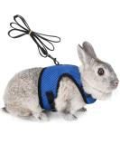 Adjustable Soft Rabbit Dishes & Elastic Leash for Small Pets - Blue Size S (Chest 27.5-33cm) | Ideal for Kittens & Bunnies - Buy Online on GoSupps.com