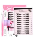DIY Individual Lash Extension Kit - Fluffy Mink Fox Eye Lashes - Natural Look - 80pcs 10pairs - X-Cluster Lashes Kit 8-16MM - Buy Online on GoSupps.com