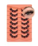 Natural Look False Eyelashes 15mm Wispy Cat Eye Lashes That Look Like Extensions 5D Volume Fake Lashes CC Curl Fluffy Eyelash 7 Pairs by JIMIRE - Buy Online on GoSupps.com