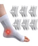 INBOLM Neuropathy Socks 6 Pairs Neuro Socks for Men and Women Plantar Fasciitis Socks Neurosocks Connecy Socks Dr Neuropathy Pain Relief for Feet Breathable Non-Slip Soothe Socks for Pain Relief White S-M - Buy Online on GoSupps.com