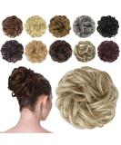Fine Hair Part with Rubber Band - Dutt Hair Tie & Ponytail Extensions for Women & Girls - Light Ash Brown & Bleaching Blonde 38g - Curly Hair Accessories - Buy Online on GoSupps.com