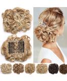 Short Combs Messy Curly Wavy Hair Extensions Bun Piece Up Do Drawstring Ponytail Clip in Comb Hair Extensions Chignon Medium Brown - Buy Online on GoSupps.com