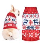 Cozy Christmas Dog Sweater - Warm Turtleneck Knitwear for Puppies | Snowflake Elk Pattern | Perfect Holiday Gift - Buy Online on GoSupps.com