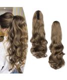 Gairyan 50cm Ashblond Curly Ponytail Extensions | Long Wavy Claw Clip-In Hairpieces for Women - Synthetic Hair Braid - Buy Online on GoSupps.com