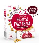 The Happy Snack Company roasted fava beans red pepper and chilli taste healthy snacks protein -rich gluten -free delicious snacks vegan 105 calories 25 g portion pack with 20 pieces of red pepper and chilli flavor 25 g (20 pack) - Buy Online on GoSupps.com