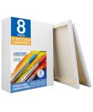FIXSMITH 11x14 Inch Stretched White Blank Canvas - 8 Pack, 100% Cotton, Primed for Acrylics & Oils - Buy Online on GoSupps.com