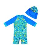 UPF 50+ Blue Dinosaur Zipper Swimwear for Baby Boys/Girls 3-6 Months - Buy Online on GoSupps.com