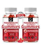 Magnesium Glycinate & L-Threonate Gummies - 400mg & 200mg - Potassium Complex with VitD, B6, CoQ10 - Memory, Calm Mood & Sleep Support - 120 Raspberry Gummies - Buy Online on GoSupps.com