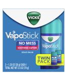 Vicks VapoStick Solid Balm Soothing Vicks Vapors No Mess Invisible Solid 1.25 Oz Each (Twin Pack) - Buy Online on GoSupps.com