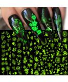 9 Sheet Glow in The Dark Nail Stickers Decals Self-Adhesive Pegatinas U as Luminous Flower Floral Butterfly Design Manicure Tips Nail Decoration for Women Girls - Buy Online on GoSupps.com