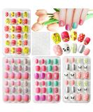 Kalolary 4 Boxes Children's Fingernails | Panda Bunny Pattern Press-On Nails Set with Glue - Perfect Gift for Girls - Buy Online on GoSupps.com