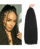 FUTAI Passion Twist Braiding Hair 18 Inch 7 Packs - Black Butterfly Locs Water Wave Bohemian Braids - Synthetic Crochet Hair 1B18 - Buy Online on GoSupps.com
